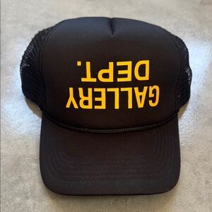 Gallery Dept Black Cap with Yellow Logo